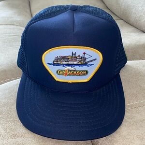 Speedway General Jackson Embroidered Patch Adjustable Baseball Hat-Navy Blue